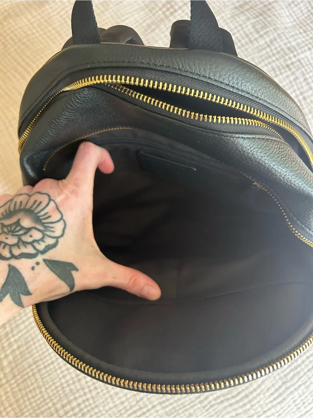Coach Court Black Pebbled Leather Everyday Backpack